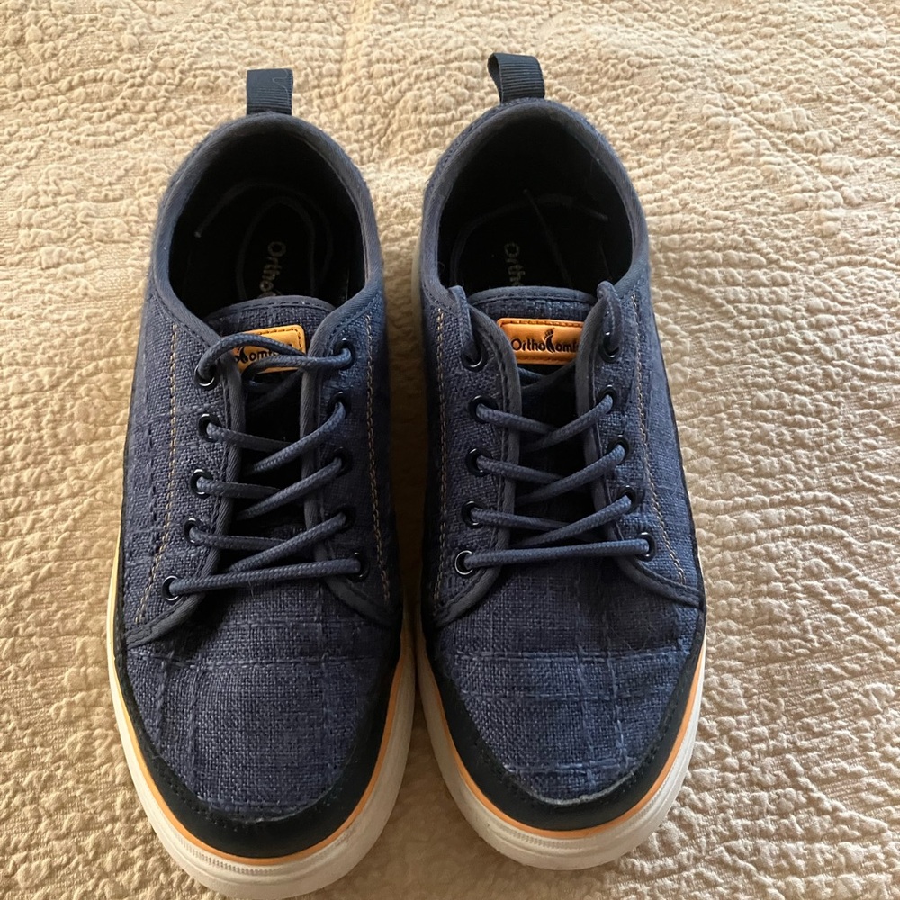 Women’s Indigo Linen Platform Sneaker